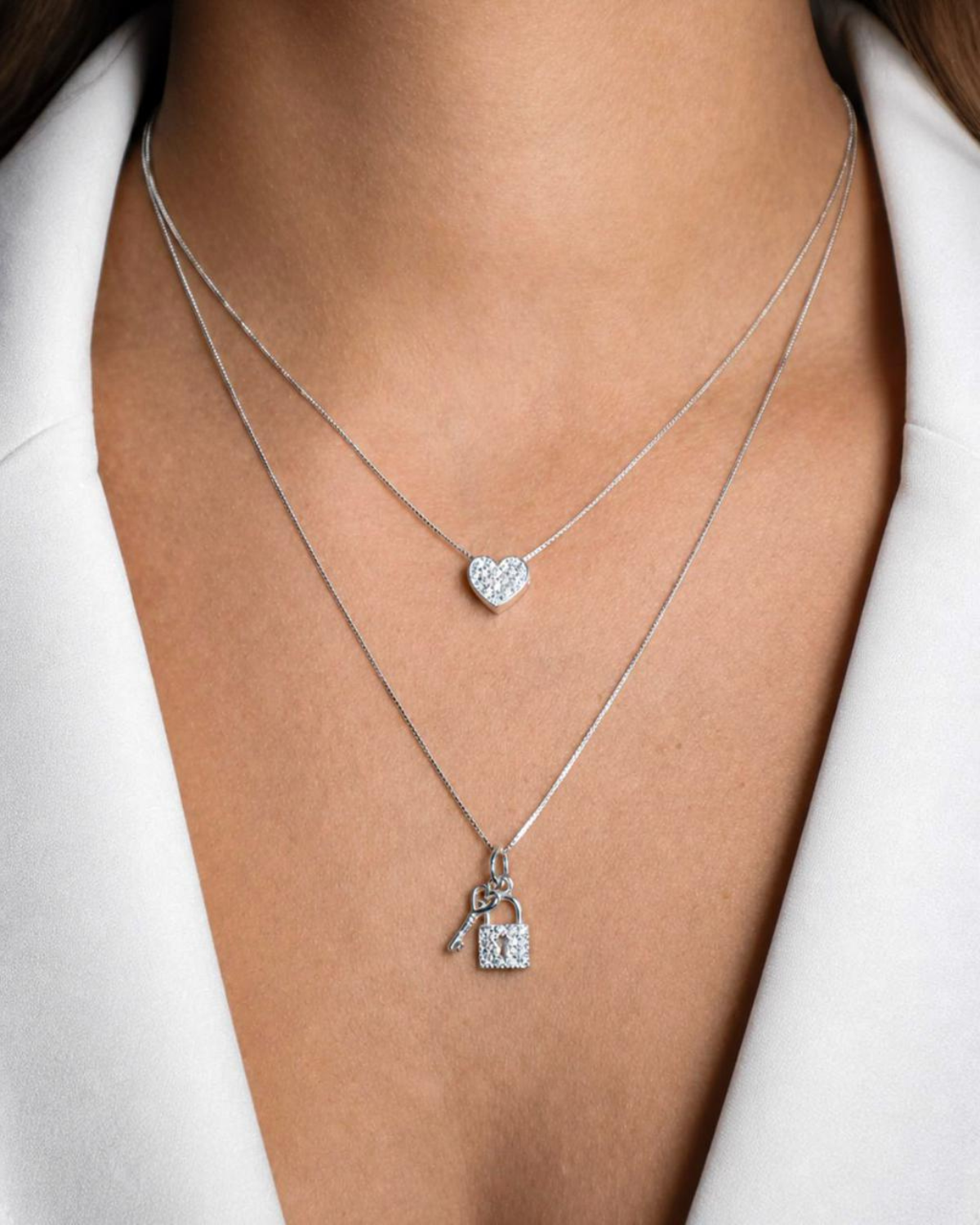 Kit Colares Love Lock Prata 925