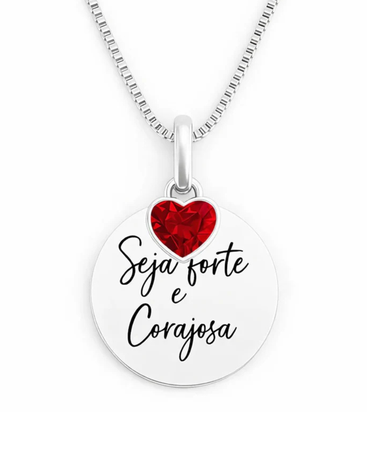 Colar Seja Forte e Corajosa Prata 925